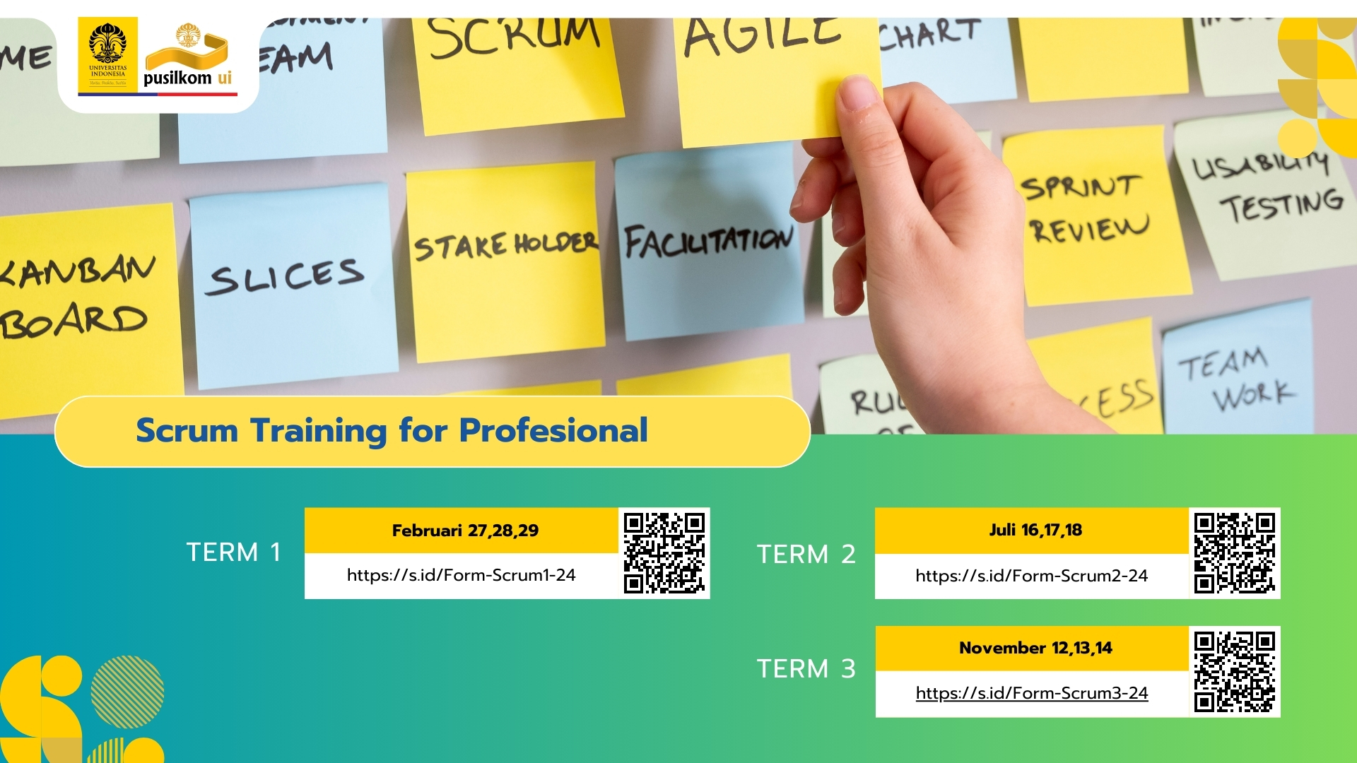 Short Course : Scrum Training for Professionals - 2024 - Pusilkom UI