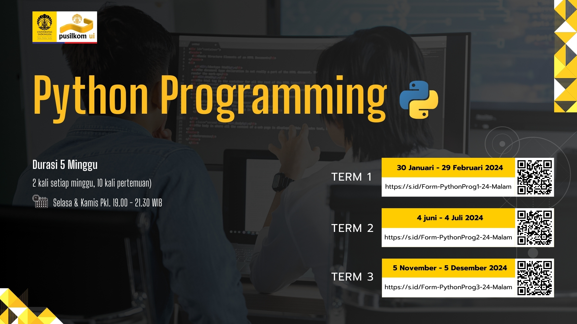 KELAS MALAM : PYTHON PROGRAMMING 2024 - Pusilkom UI